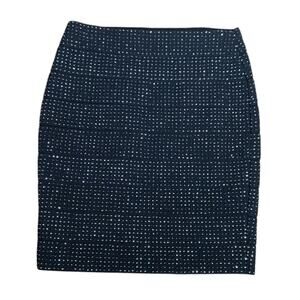 90's Vintage Frank Lyman Black Sparkly Bandage Skirt Size 6